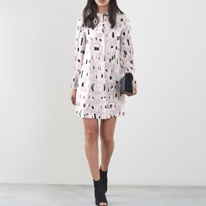 Reiss Oretta Geo Print‎ Long Sleeve Dress